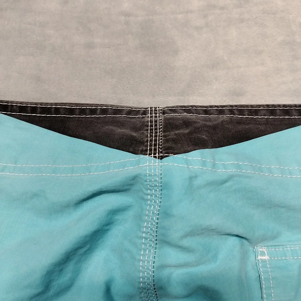 Palmwave Shorts Mens 32x11 Blue Striped Board Cargo Swim Trunks Surf Beachwear